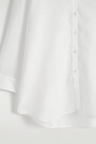 COS オーバーサイズリネンVネックシャツ