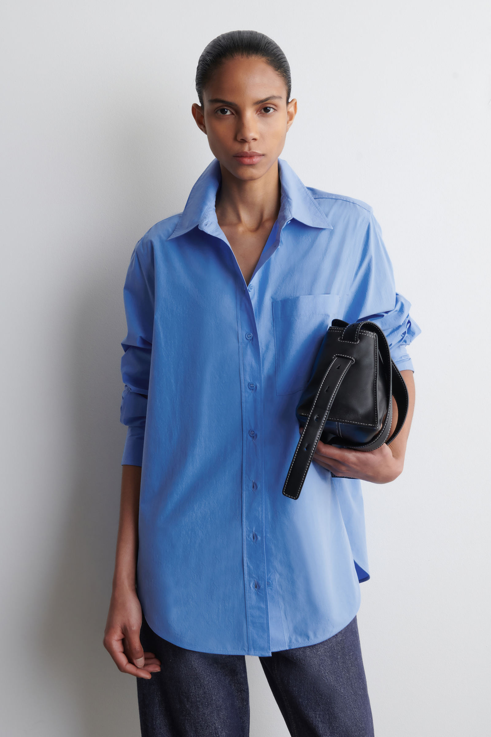 TAILORED PIMA COTTON SHIRT テーラードピマコットンシャツ ブルー 