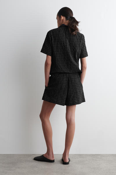 COS チェックコットンショートパンツ