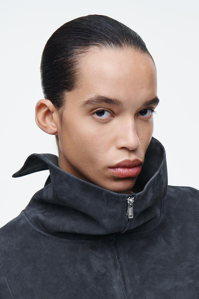 COS スエードハーフジップジャケット