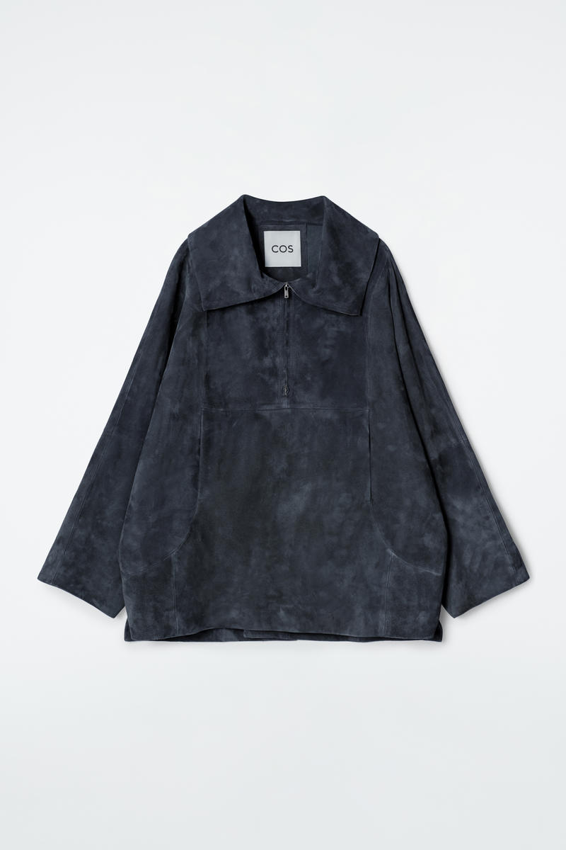 COS スエードハーフジップジャケット