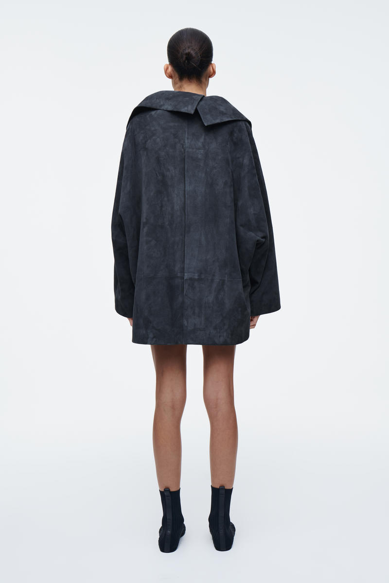 COS スエードハーフジップジャケット