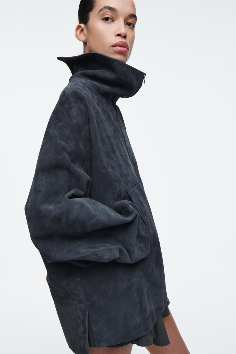 COS スエードハーフジップジャケット