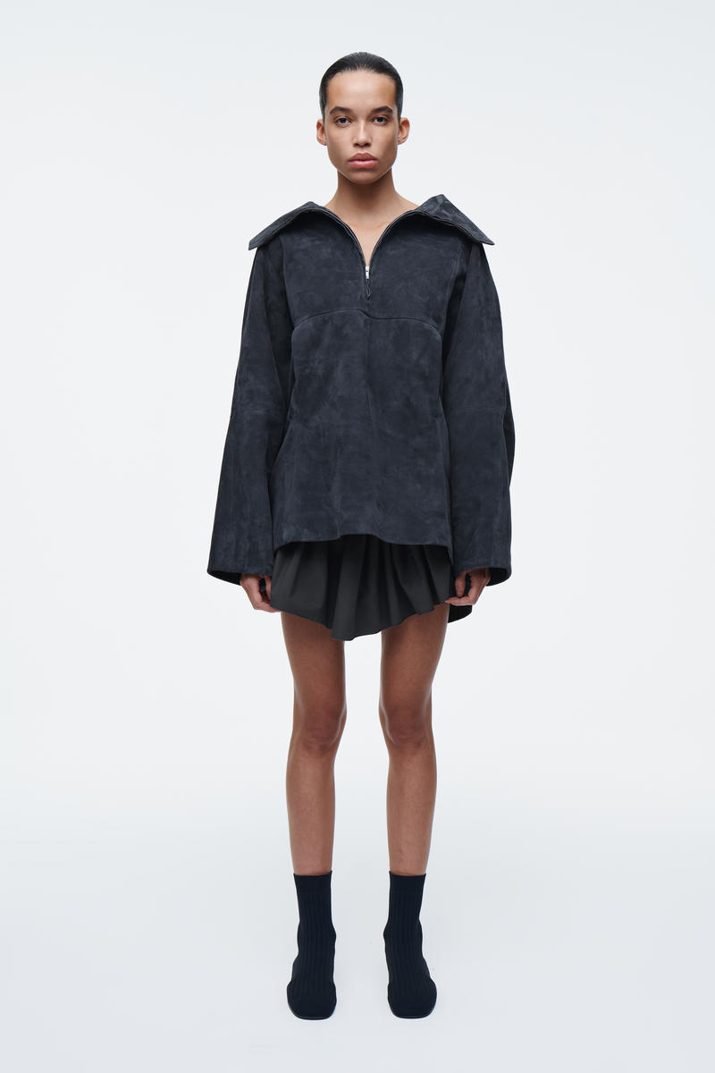 COS スエードハーフジップジャケット