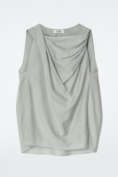 COS コットンシルクドレープトップ