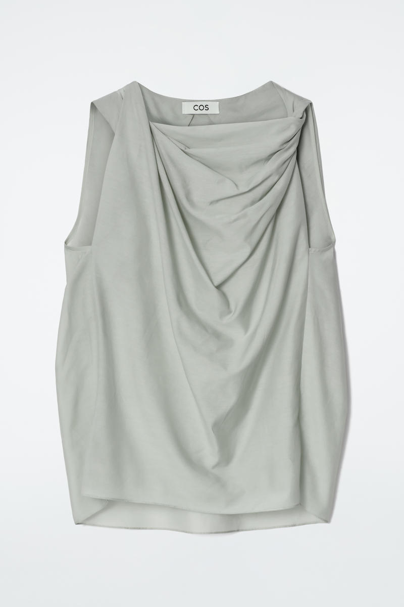COS コットンシルクドレープトップ