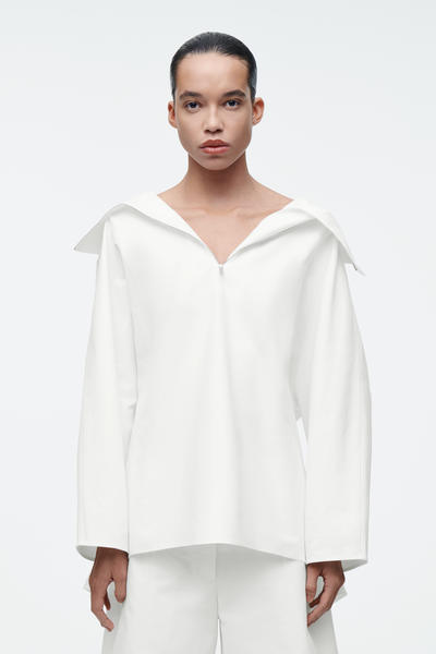 COS ハーフジップブルゾンシャツ