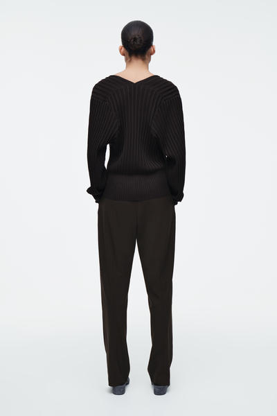 COS リブニットシルクカーディガン