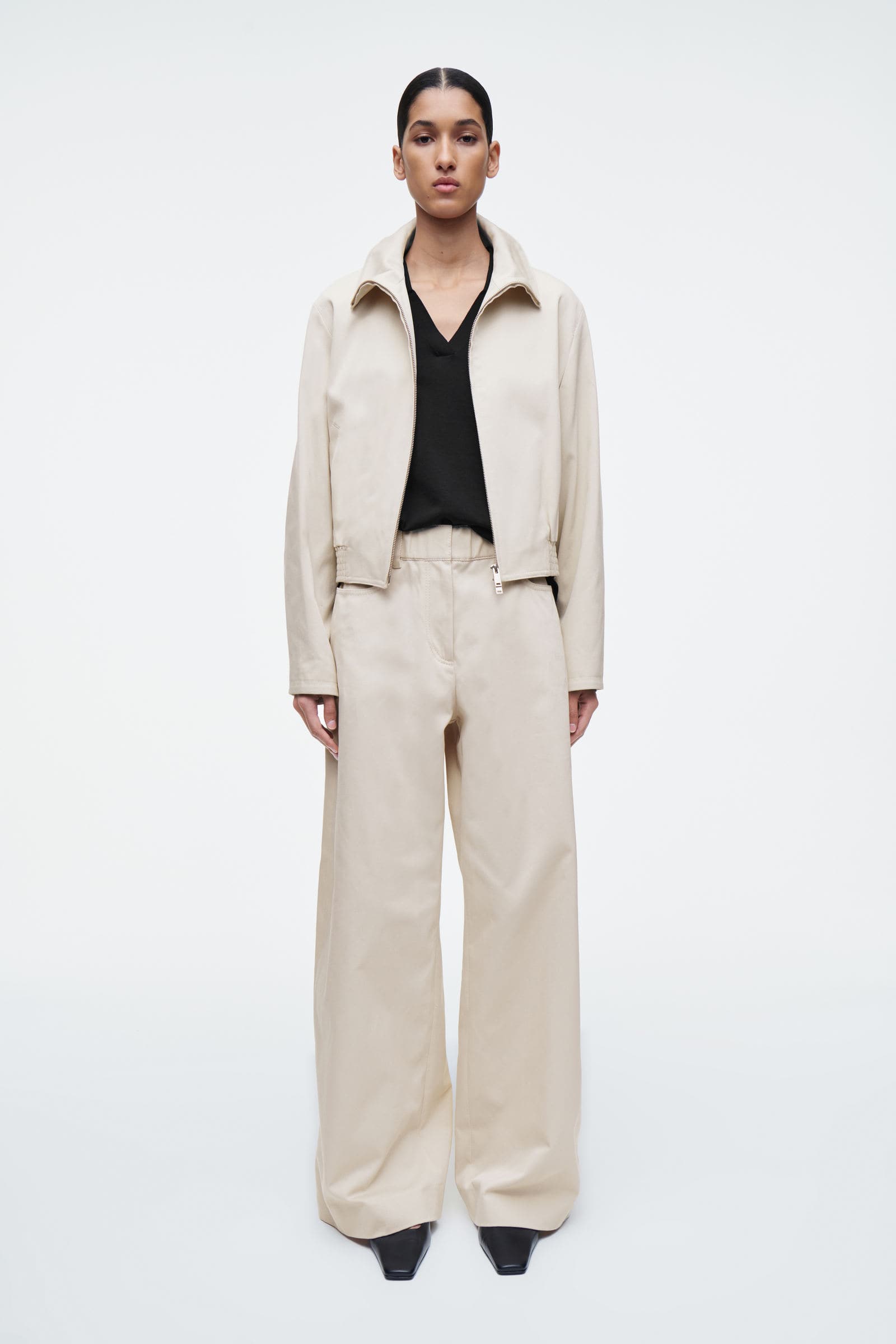 KNITTED SILK POLO SHIRT ニットシルクポロシャツ ブラック｜COS コス