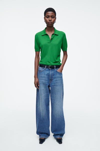 COS メリノウールブレンドポロシャツ