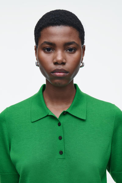 COS メリノウールブレンドポロシャツ