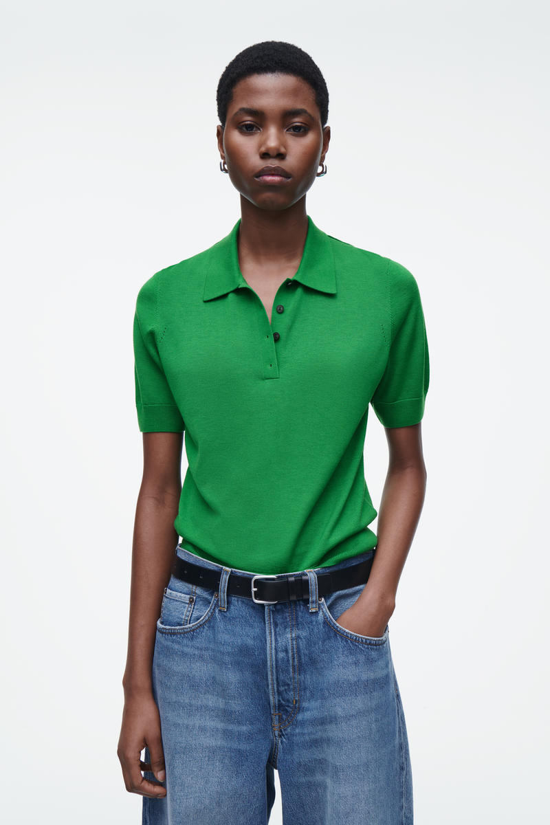 COS メリノウールブレンドポロシャツ