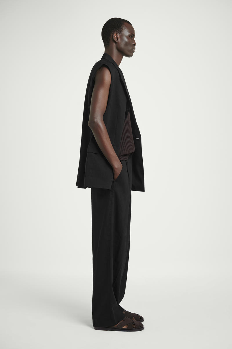 COS リネンブレンドワイドパンツ