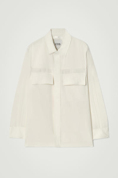 COS リネンブレンドユーティリティオーバーシャツ