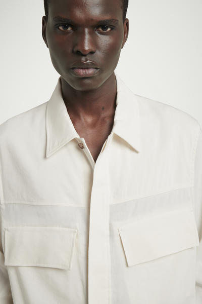 COS リネンブレンドユーティリティオーバーシャツ