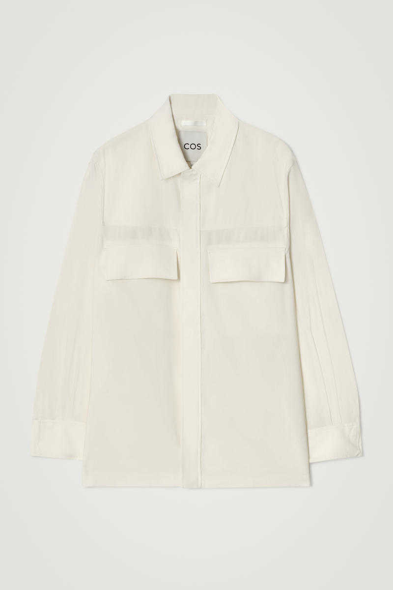 COS リネンブレンドユーティリティオーバーシャツ