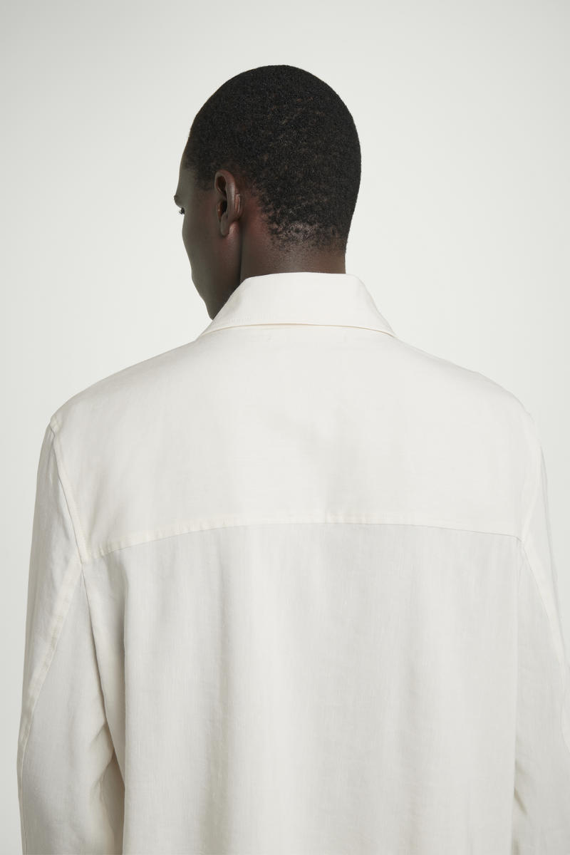 COS リネンブレンドユーティリティオーバーシャツ