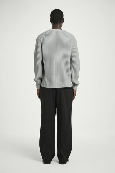 COS チャンキーVネックシルクコットンカーディガン