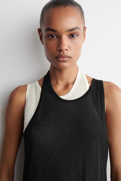 COS レイヤードニットミディワンピース