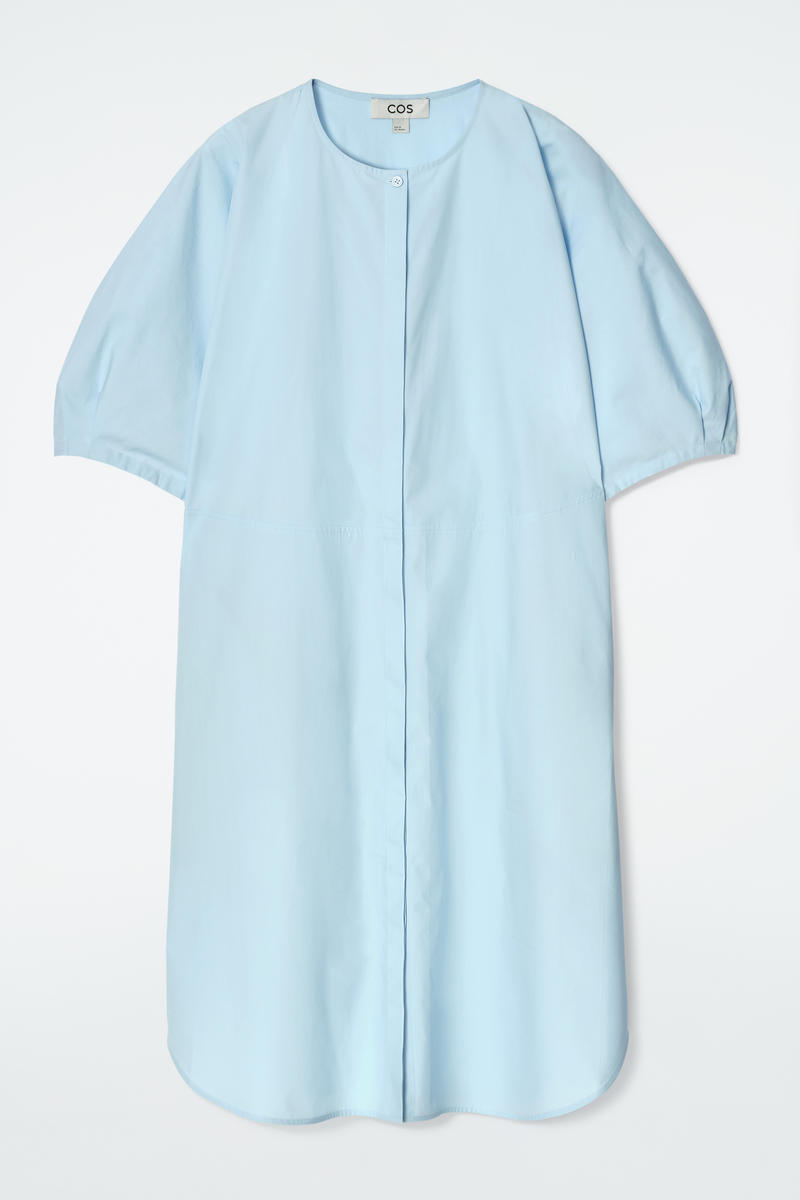 COS パフスリーブコットンミニワンピース