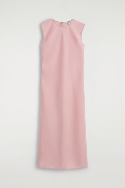 COS バイアスカット リネンブレンド ミディワンピース