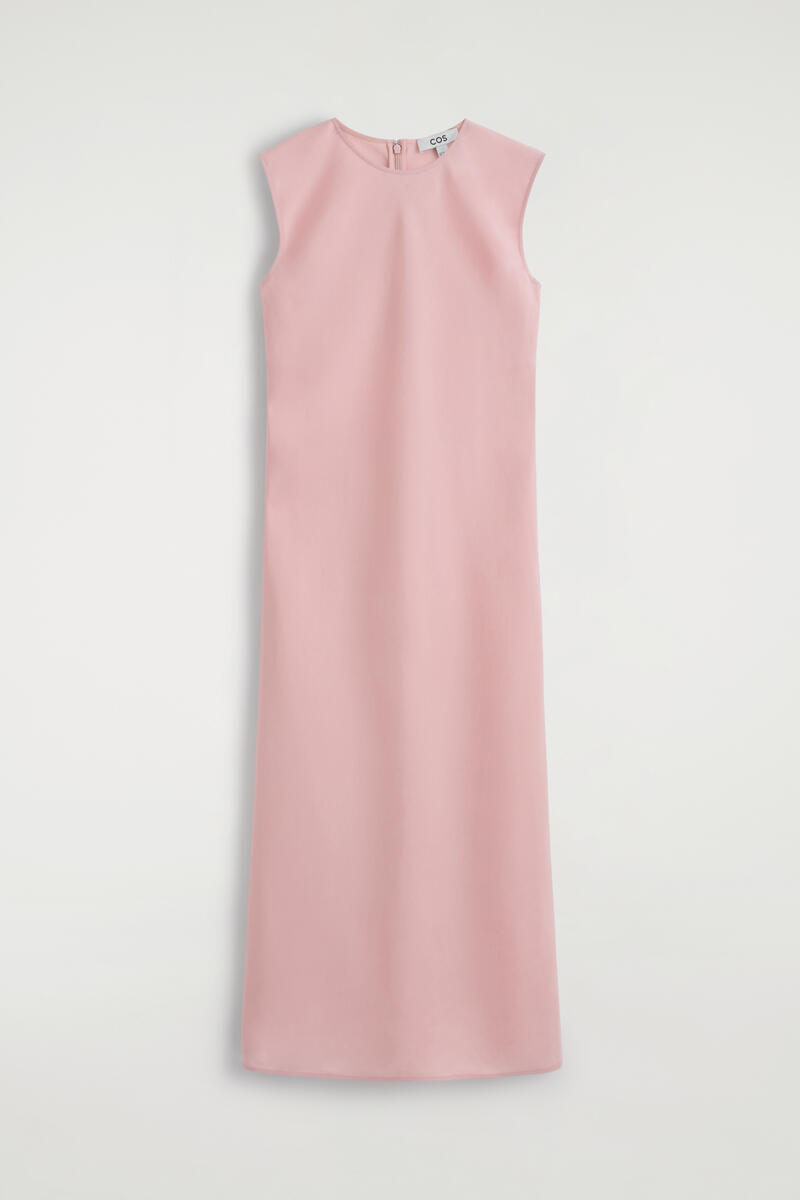 COS バイアスカット リネンブレンド ミディワンピース