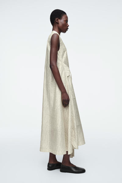 COS プリントタイウエストミディワンピース