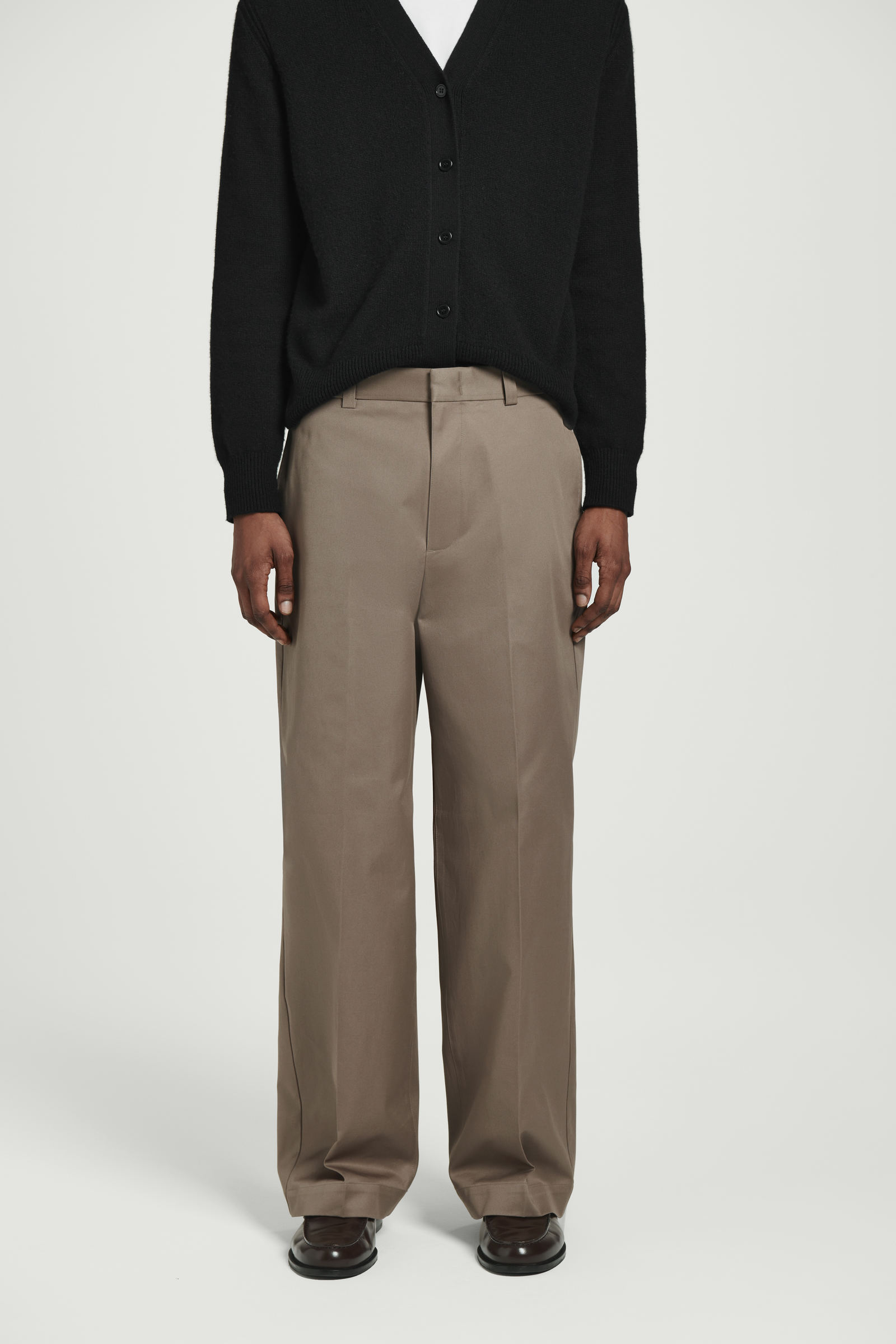 RELAXED COTTON WIDE-LEG TROUSERS リラックスフィット コットンワイド