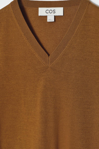 COS ニットコットンVネックTシャツ