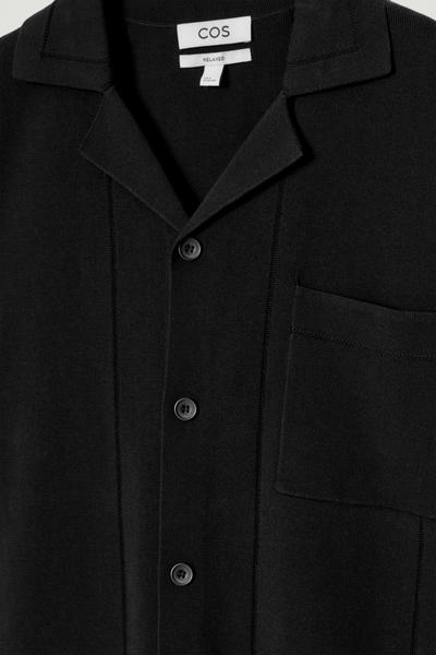COS ポインテルニットコットンシャツ