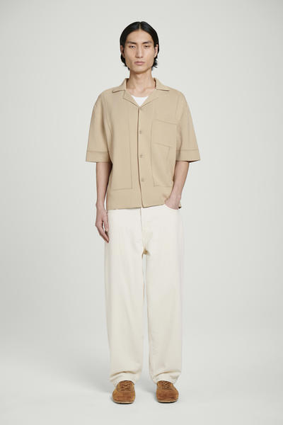 COS ポインテルニットコットンシャツ