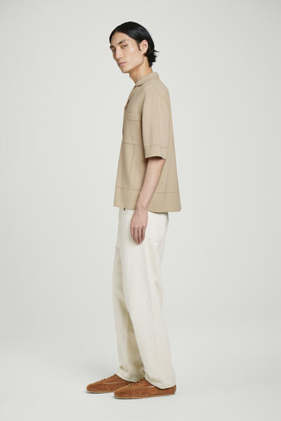 COS ポインテルニットコットンシャツ