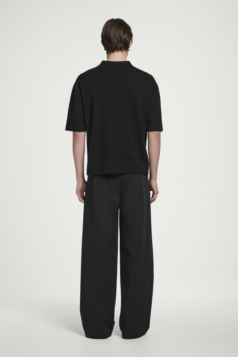 COS ポインテルニットコットンシャツ