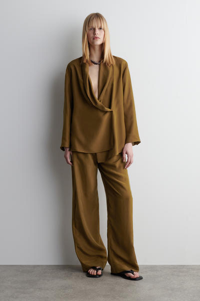 COS ショールカラー シルクブレザー