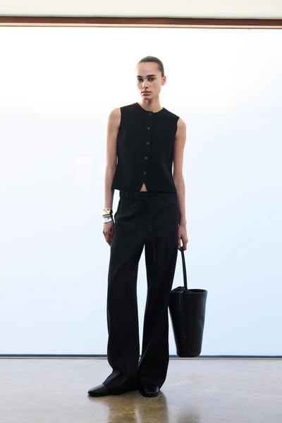 COS リネンドローストリングパンツ