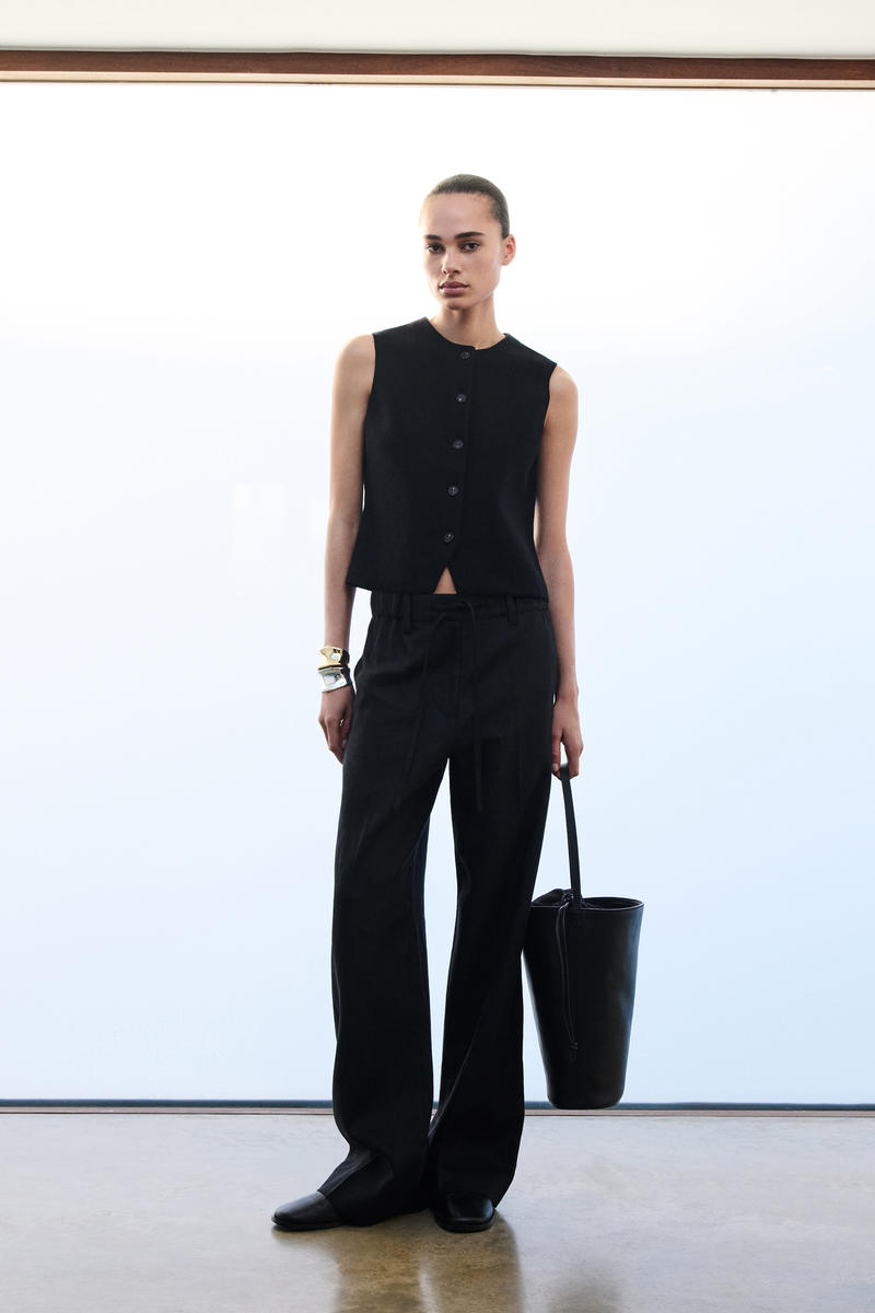 COS リネンドローストリングパンツ