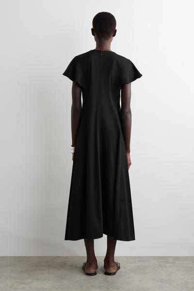 COS ペタルスリーブコットンミディワンピース