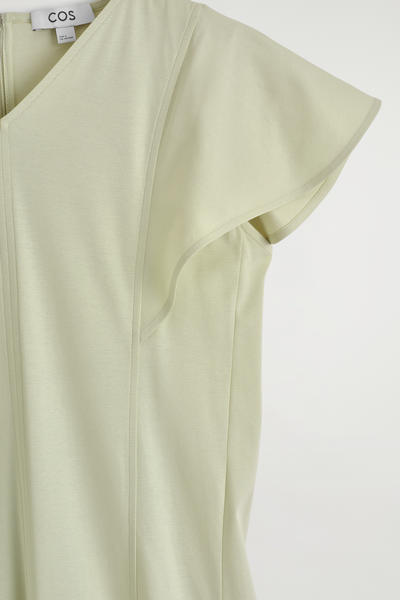 COS ペタルスリーブコットンミディワンピース