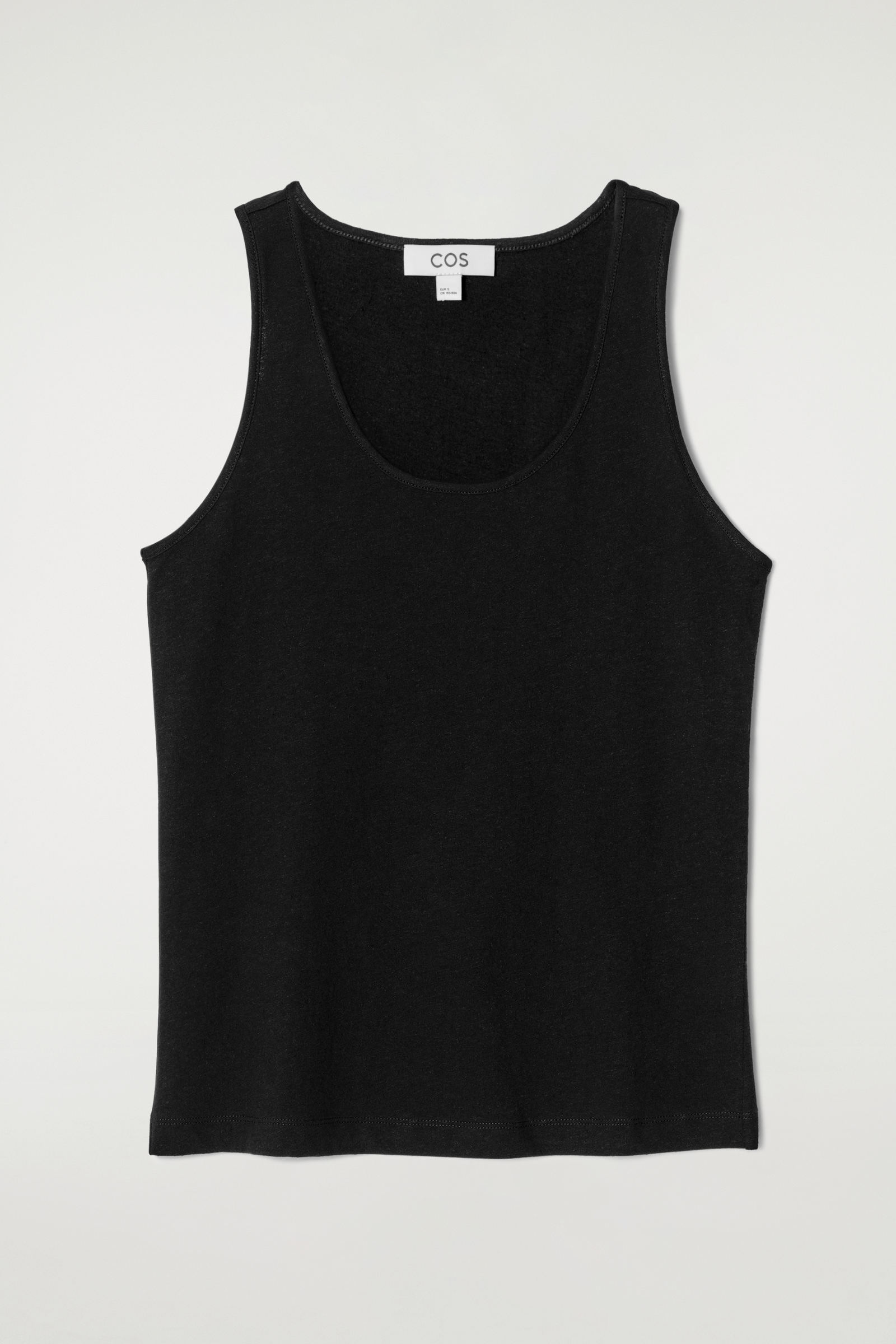 COTTON-LINEN TANK TOP コットンリネンタンクトップ ブラック｜COS 