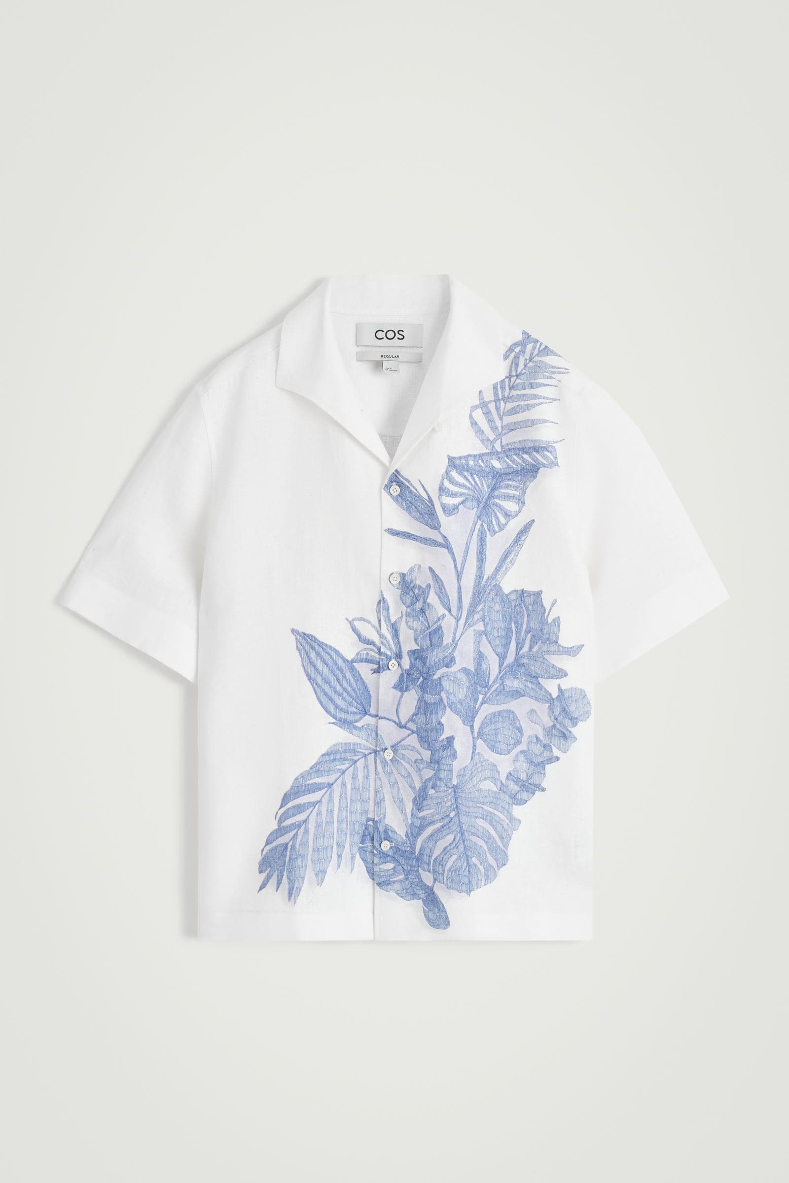 LINEN SHORT-SLEEVED SHIRT リネン半袖シャツ ホワイト / ブルー