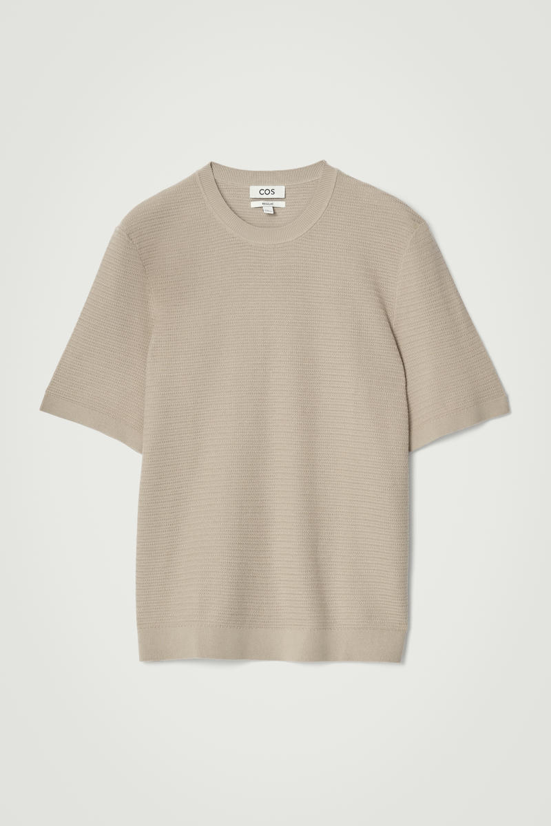 COS テクスチャーニットコットンTシャツ
