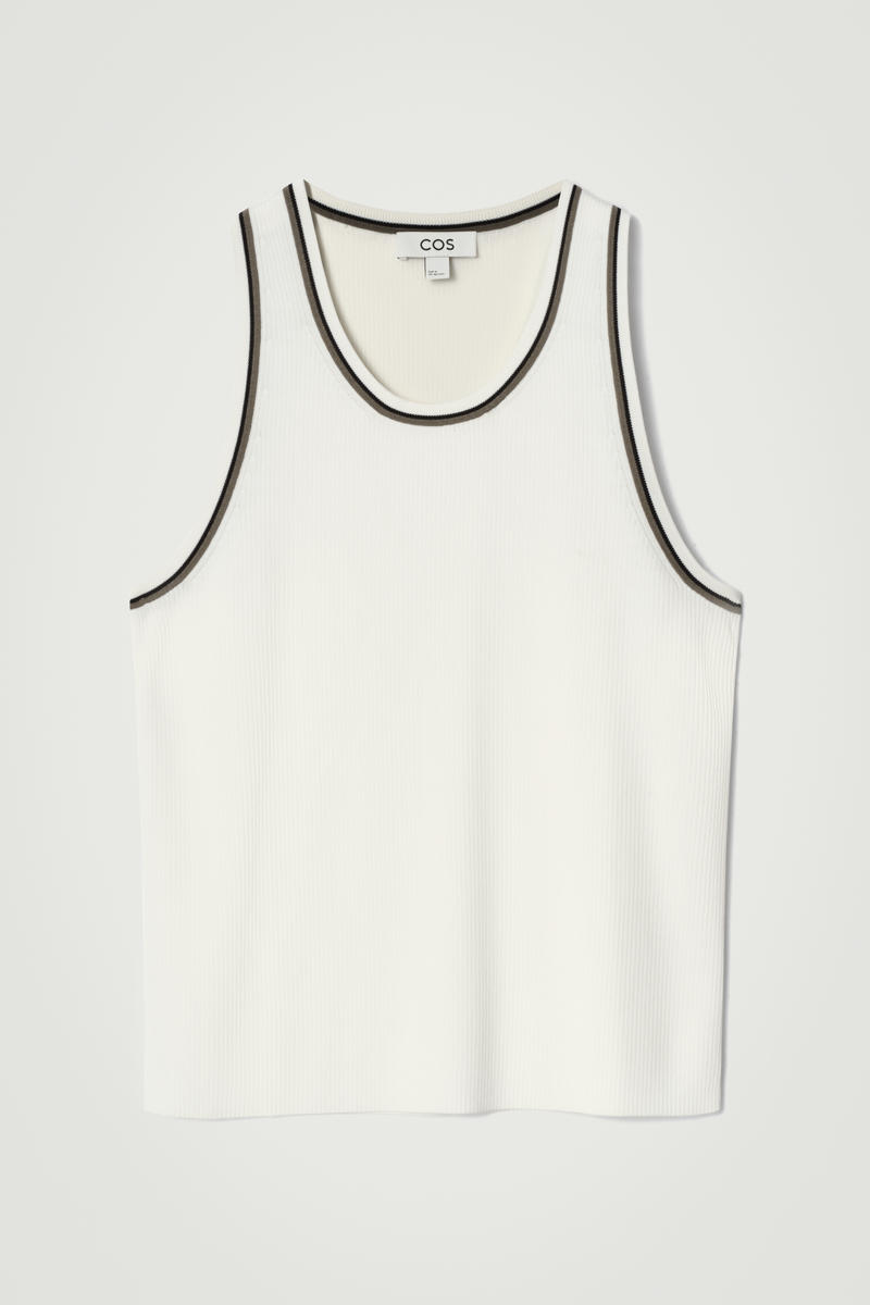 COS コントラストトリム リブタンクトップ
