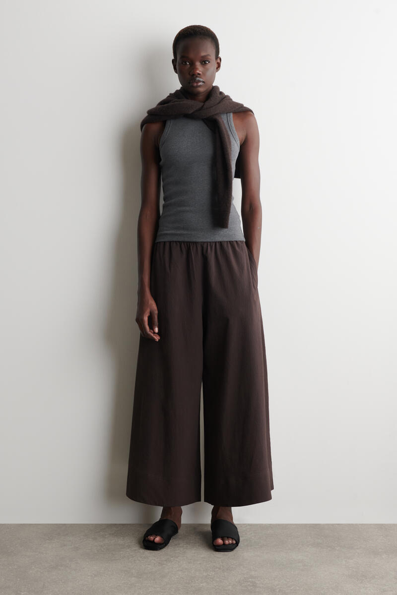 COS シアサッカーキュロット