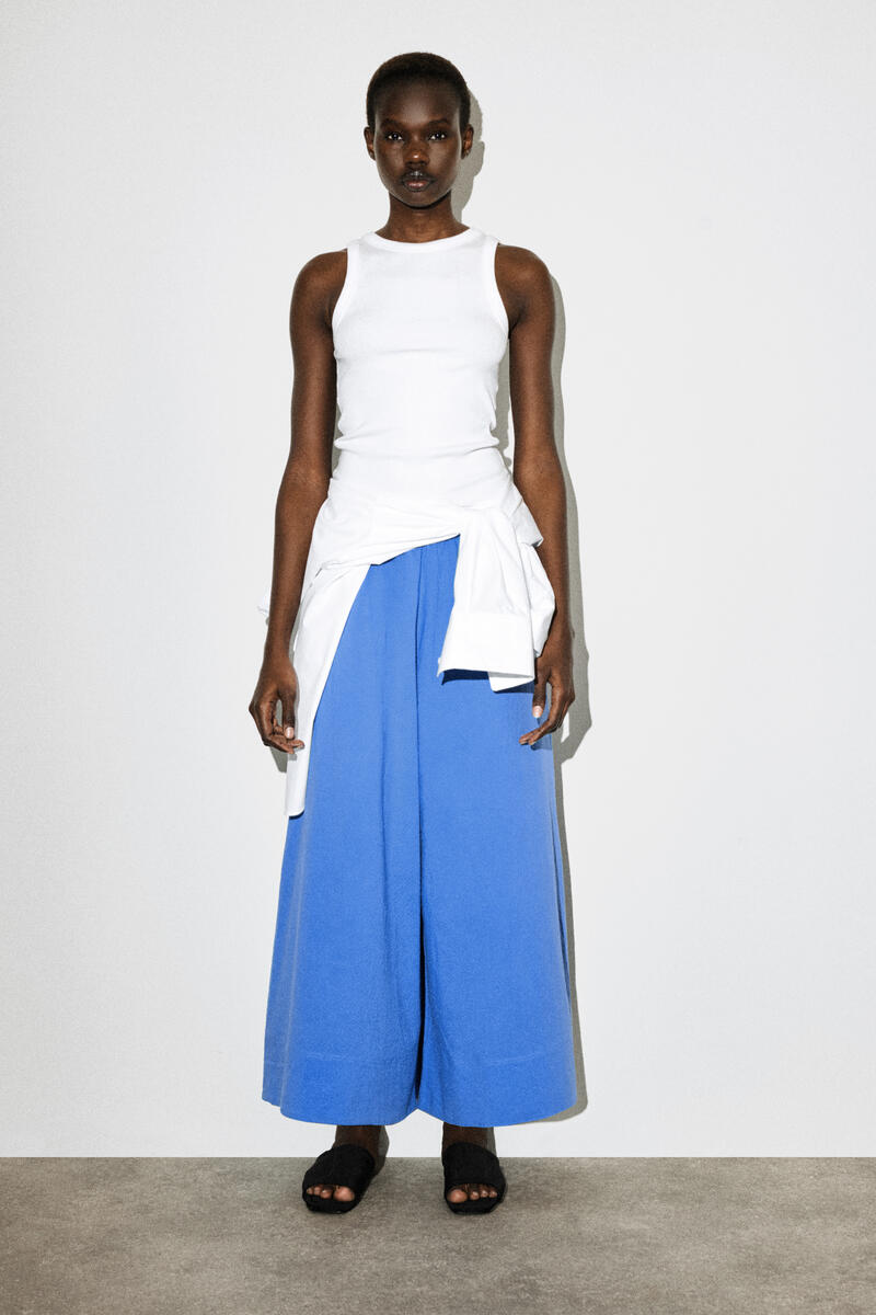 COS シアサッカーキュロット