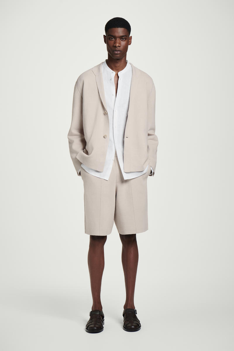 KNITTED LINEN SINGLE-BREASTED BLAZER ニットリネン シングルブレスト