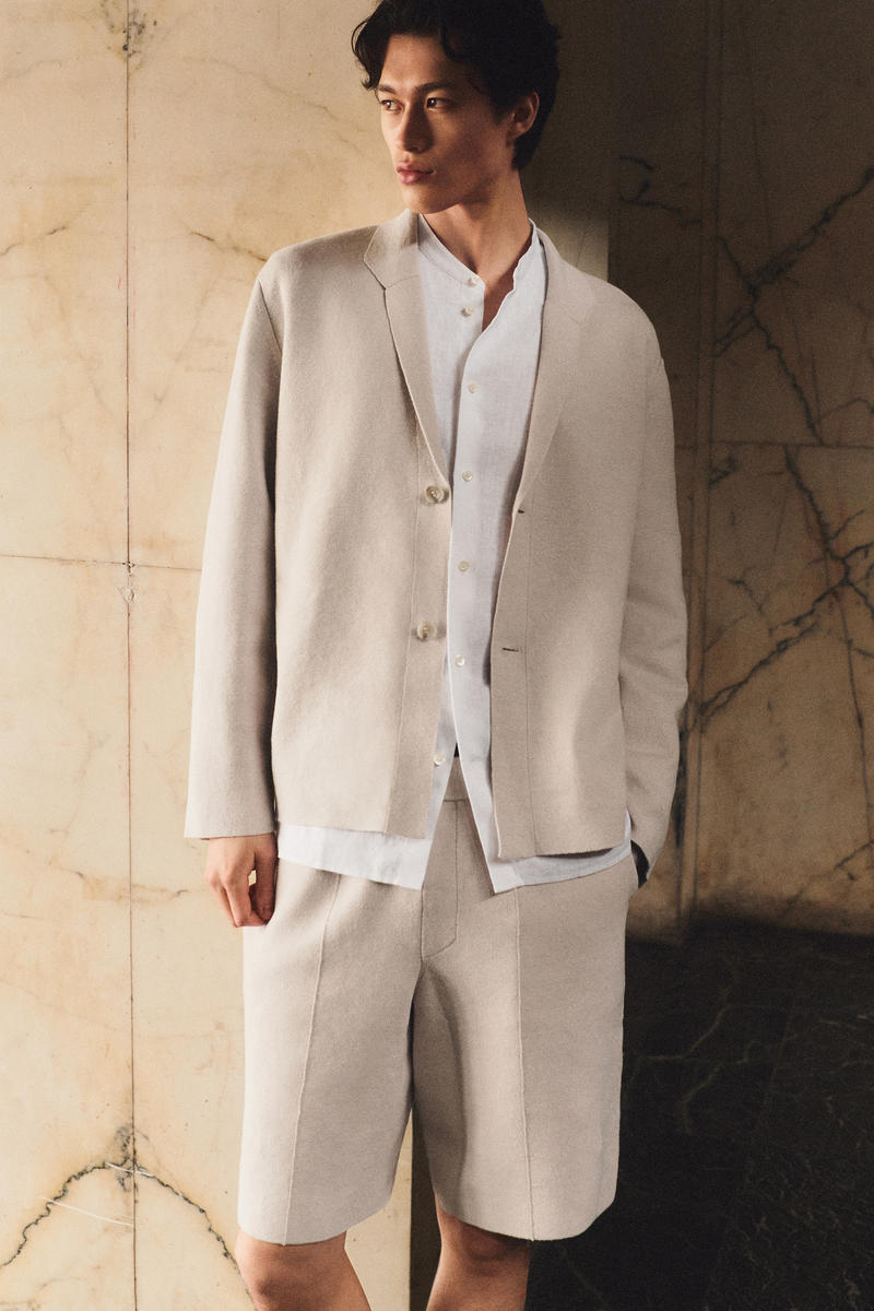 KNITTED LINEN SINGLE-BREASTED BLAZER ニットリネン シングルブレスト