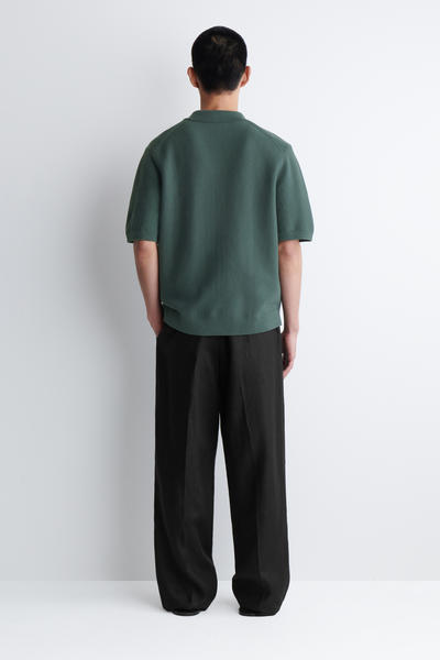 COS ワッフルニットコットンジップシャツ