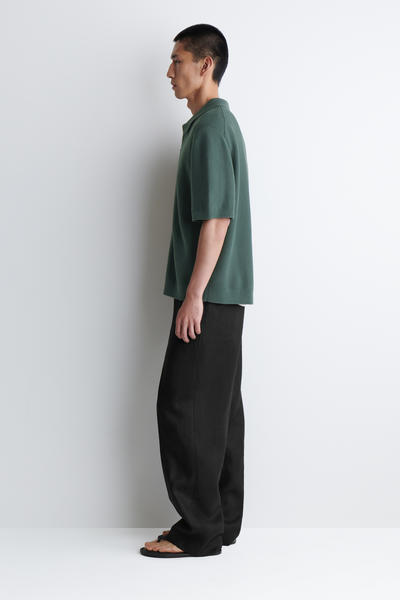 COS ワッフルニットコットンジップシャツ