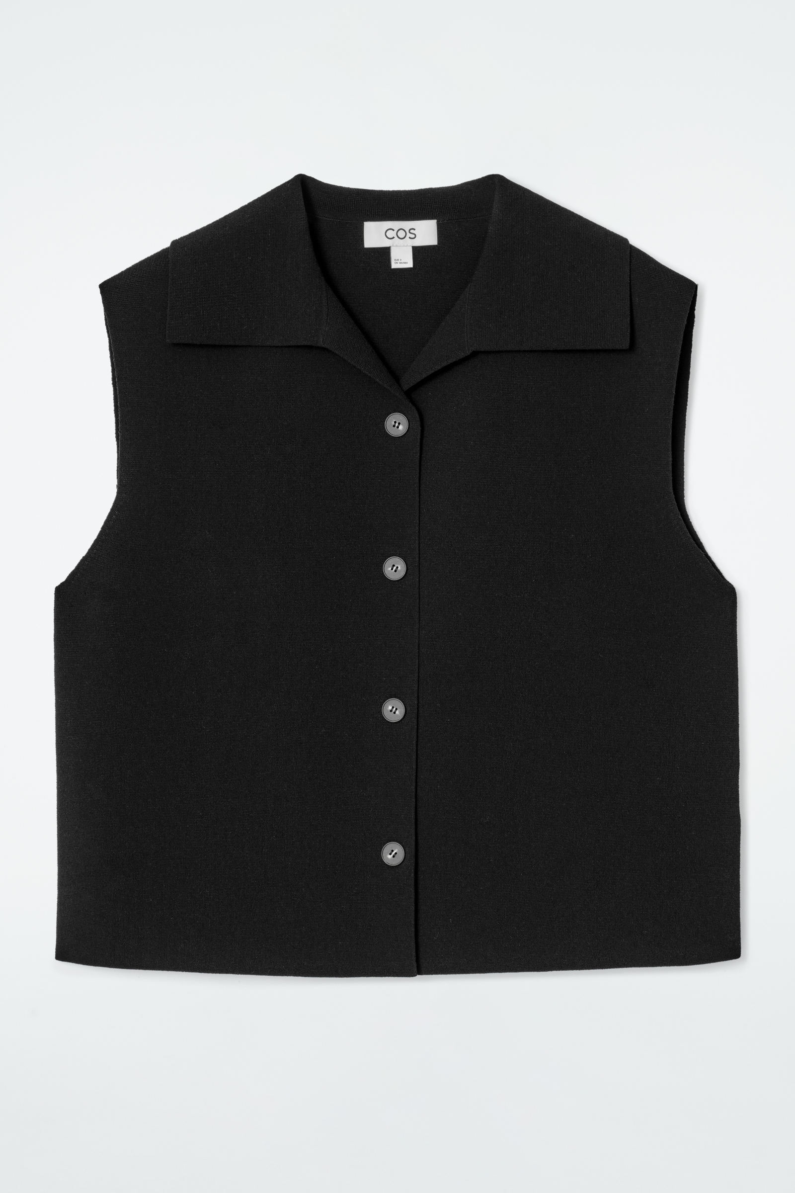 COLLARED KNITTED WAISTCOAT カラーニットベスト ブラック｜COS コス 