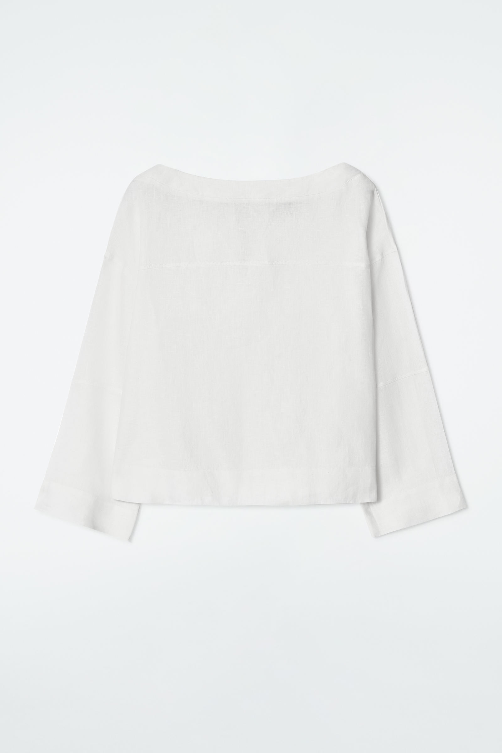 TIE-DETAIL LINEN BLOUSE タイディテールリネンブラウス ホワイト｜COS 